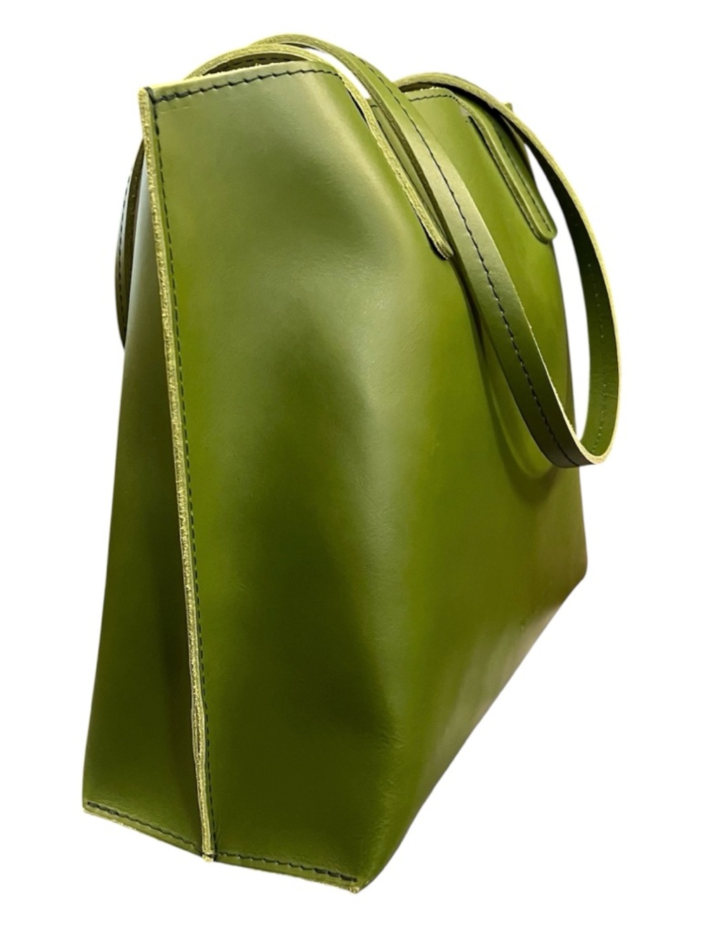 Portland Leather August Leather Tote in Green Apple - Picture 3 of 7